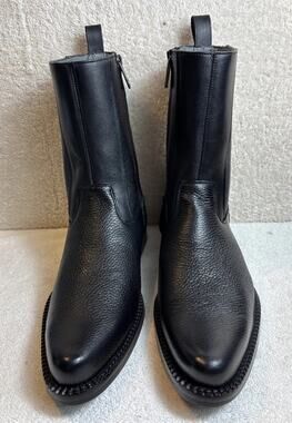 Franco Cuadra Men’s Black Dress Leather Zip Boot 7.5 Mex. 26.5